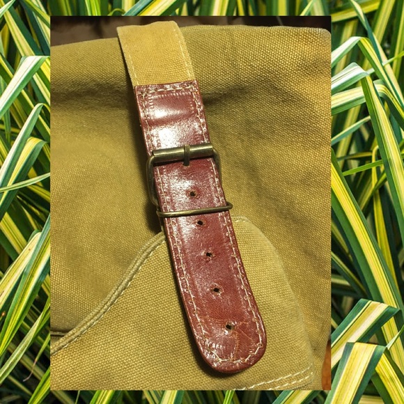 Canvas and genuine leather shoulder crossbody bag - Picture 6 of 15